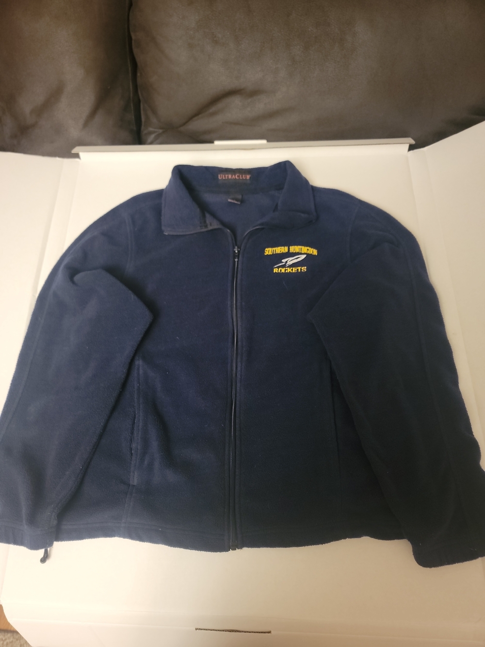 Navy Full-Zip Varsity Fleece Jacket with Southern Rockets Logo